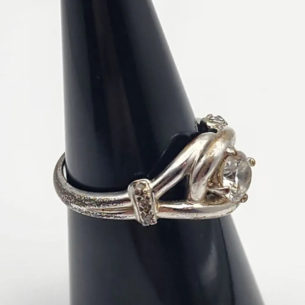 Avon NVC Eternal Promise Silver Tone & Clear CZ Ring (8)